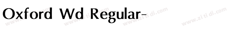 Oxford Wd Regular字体转换